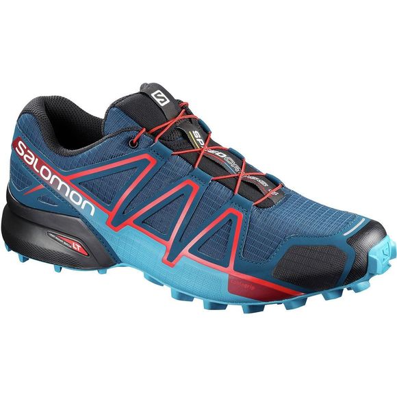 Salomon Men Speedcross 4 Trail Running Shoe Blue Red Size 11.5 M - Picture 1 of 1